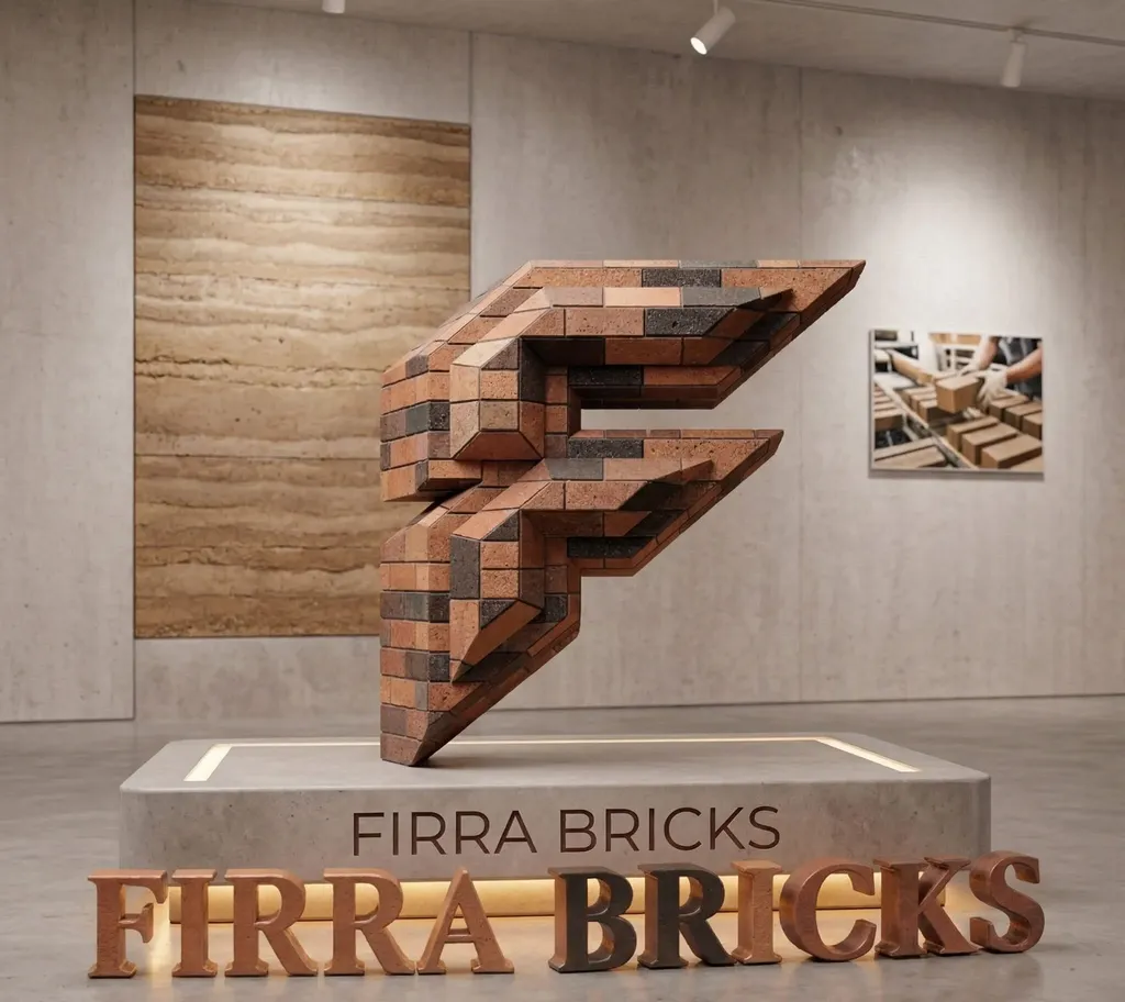 Firra Bricks logo crafted from wire cut bricks – premium brick manufacturer South India