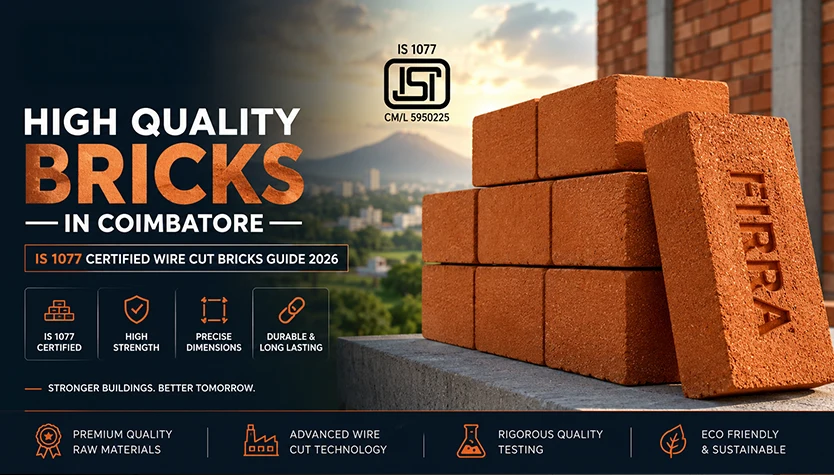 High quality bricks in Coimbatore – IS 1077 certified wire cut bricks from Firra